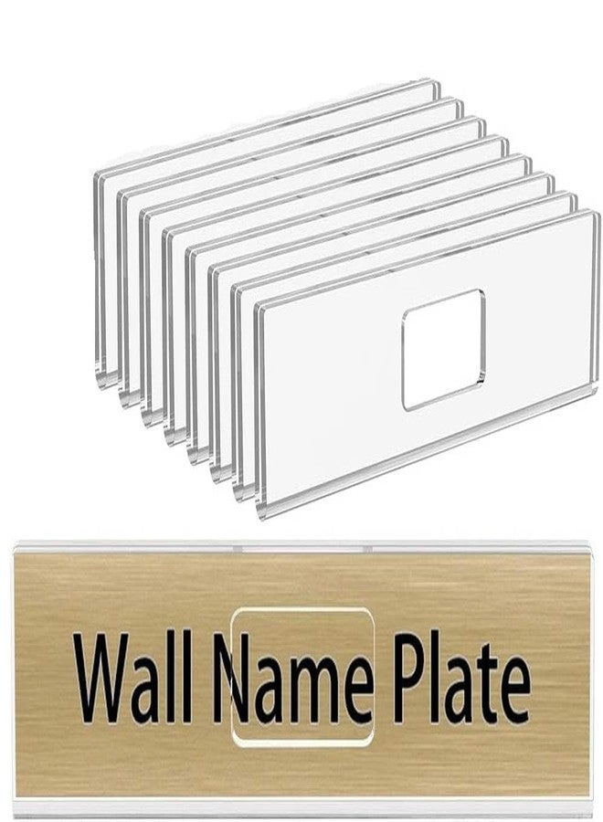 Kd Retail Acrylic Wall Name Plate Holder Horizontal with Double Sided Tape Name Plates Set Small License Plates Frame for Office Home Classroom Teacher (8 Pcs) - Image 1