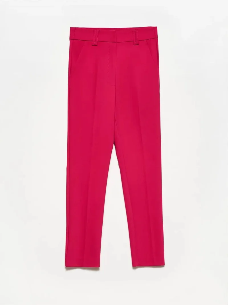 ديلفين Dilvin High-Waist Straight-Leg Cotton Trousers