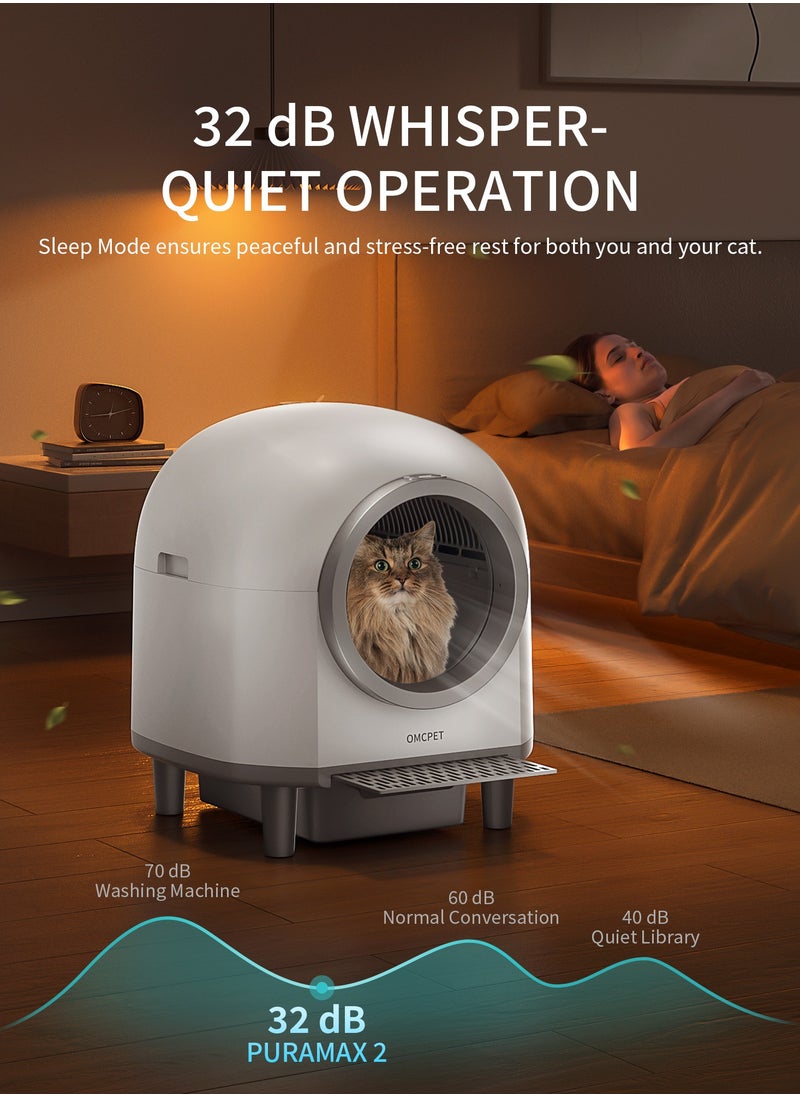 Generic - Smart Cat Litter Box - Self Cleaning and Odor Removal - Free Your Hands - Remote Control and Data Monitor - Intelligent Sensing Objects - Automatic Collection of Feces - 100L Large Pet Toilet House - Image 1