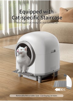 Smart Cat Litter Box - Self Cleaning and Odor Removal - Free Your Hands - Remote Control and Data Monitor - Intelligent Sensing Objects - Automatic Collection of Feces - 100L Large Pet Toilet House