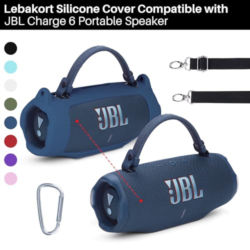 Lebakort Silicone Cover Compatible with JBL Charge 6 Portable Speaker (Red Cover) - Image 4