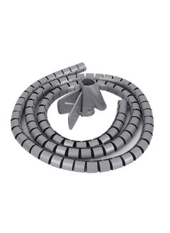 LAWAZIM Coiled Tube Cable Sleeve - 1.5mx22mm, Gray - Flexible Cable Organizer for Home Office, TV, PC, and Car, Durable Wire Management Sleeve for HDMI, USB, Power Cords, Ethernet Home Theater Cables  - Image 2
