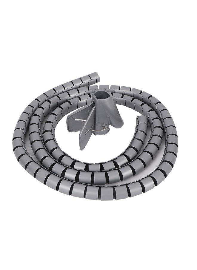 LAWAZIM Coiled Tube Cable Sleeve - 1.5mx22mm, Gray - Flexible Cable Organizer for Home Office, TV, PC, and Car, Durable Wire Management Sleeve for HDMI, USB, Power Cords, Ethernet Home Theater Cables  - Image 2