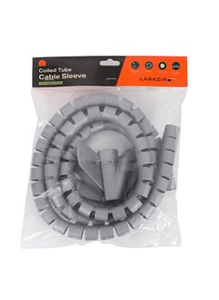 LAWAZIM Coiled Tube Cable Sleeve - 1.5mx22mm, Gray - Flexible Cable Organizer for Home Office, TV, PC, and Car, Durable Wire Management Sleeve for HDMI, USB, Power Cords, Ethernet Home Theater Cables  - Image 4