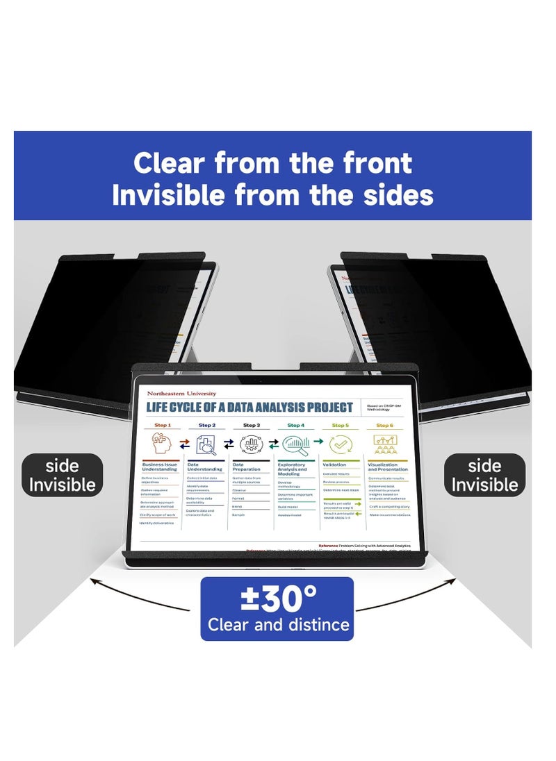 Generic - 13 Inch Magnetic Privacy Screen for Microsoft Surface Pro 10/9/8/X, Laptop Screen Privacy Shield and Anti-Glare Protector, Detachable Blue Light Filter Privacy Screen - Image 1