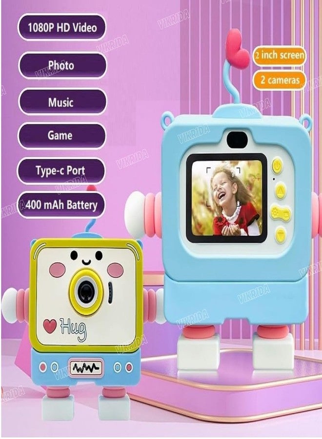 VikriDA Digital HD Video Recording Camera with Robot Shape Silicone Cover | Inbuilt in 5 Games | TFT Color Screen | Support 32GB SD Card Selfie Toys for Kids - Image 3