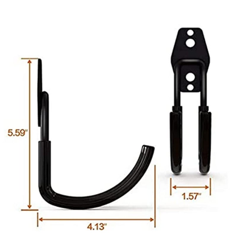 zoele Baby Stroller Hanger, 2 Pcs Black (Polyvinyl Chloride, Alloy Steel), Wall Mount, Heavy Duty Garage Tool Storage Organizer Utility Hooks, 77 lbs Weight Capacity, Stroller Holder - Image 4