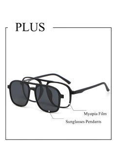 REOCLE 5pcs Magnetic Polarized Clip-on Sunglasses Plastic Frame for Night Driving Square Eyeglasses Fit for Men & Women  - Image 3
