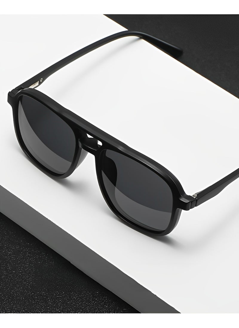 REOCLE 5pcs Magnetic Polarized Clip-on Sunglasses Plastic Frame for Night Driving Square Eyeglasses Fit for Men & Women  - Image 5