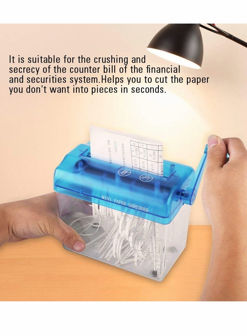 Mini Hand Shredder, Portable Cross-Cut Paper Shredder A6 Manual Paper Cut Shredder - Image 3