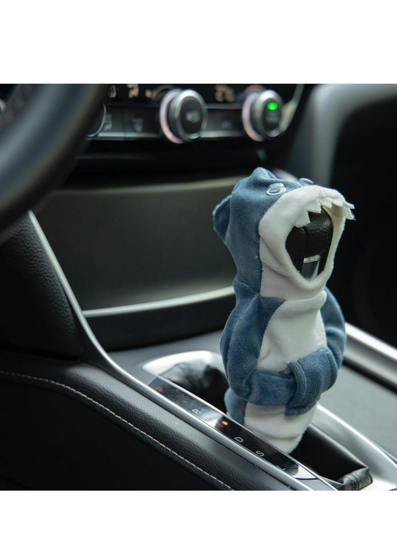 Generic Mini Shark Gear Stick Car Shifter Hoodie,Car Gear Shift Knob Cover Hoodie, Funny Gearshift Sweater Car Accessories Interior Cute Blue  - Image 4