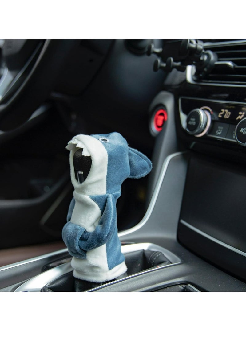 Generic Mini Shark Gear Stick Car Shifter Hoodie,Car Gear Shift Knob Cover Hoodie, Funny Gearshift Sweater Car Accessories Interior Cute Blue  - Image 3
