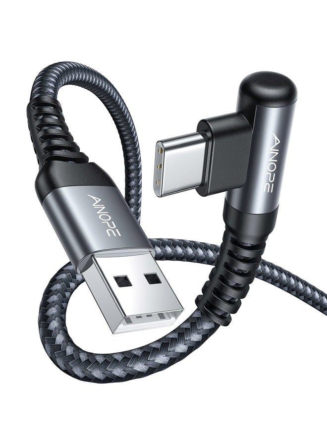 Ainope كابل USB C مزدوج [3.3 قدم + 3.3 قدم] شاحن سريع 3.1A من نوع C، كابل USB من نوع C مقاوم مع تصميم زاوية صحيحة متوافق مع Galaxy Note 10 9، S10 S8 Plus S21 A10e، كابل شاحن S9 - Image 1