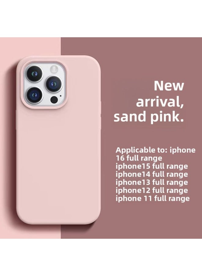 Generic - For Apple Mobile Phone Case For Iphone16 Liquid Silicone Protective Case 15 14 Men And Women 12 Advanced Sense Mobile Phone Case-Color:Pink Sand Color [with Logo + Packaging Box]-Applicable Models:For Iphone 13 - Image 1