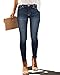 Allimy Women High Waist Stretchy Skinny Denim High Rise Dark Wash Jeans Size 8 - Image 2