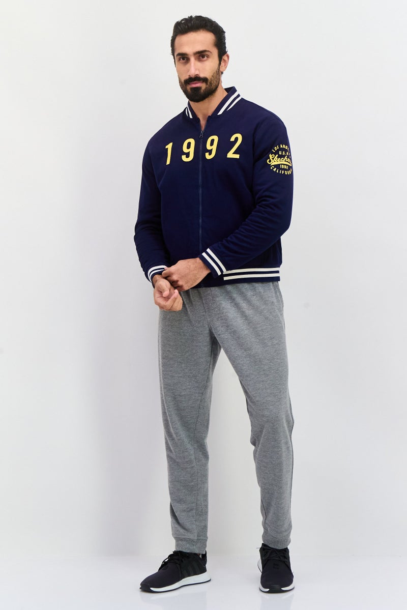 SKECHERS Men Sportswear Fit Long Sleeve Outdoor Jackets, Navy Blue - Image 4