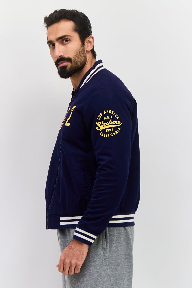 SKECHERS Men Sportswear Fit Long Sleeve Outdoor Jackets, Navy Blue - Image 2