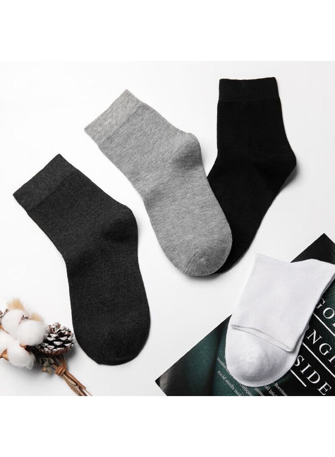 Cotton Thirteen Mianshisan جوارب رجالية منتصف الساق خريف وشتاء رجال الأعمال عادي لون صلب قابل للتنفس 10 أزواج - Image 3