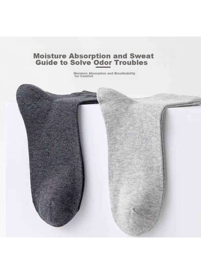 Cotton Thirteen Mianshisan جوارب رجالية منتصف الساق خريف وشتاء رجال الأعمال عادي لون صلب قابل للتنفس 10 أزواج - Image 5