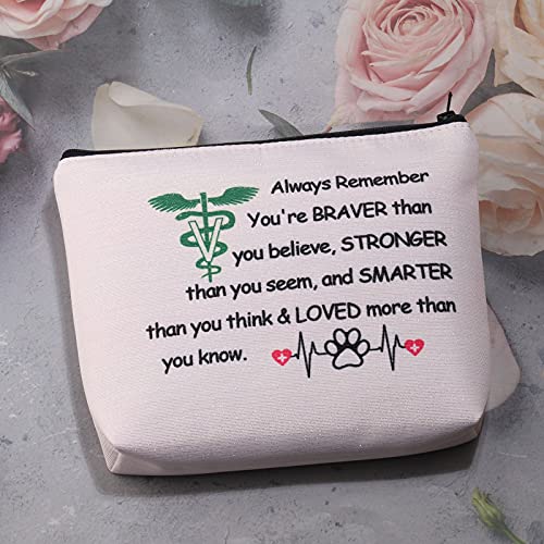 MBMSO Vet Tech Gifts Veterinarian Makeup Bag Vet Assistant Gifts Veterinary Student Gifts Zipper Pouch Travel Toiletry Bag Cosmetic Bag (Vet Tech bag pink) - Image 3