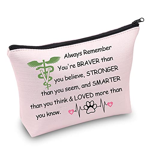 MBMSO Vet Tech Gifts Veterinarian Makeup Bag Vet Assistant Gifts Veterinary Student Gifts Zipper Pouch Travel Toiletry Bag Cosmetic Bag (Vet Tech bag pink) - Image 2