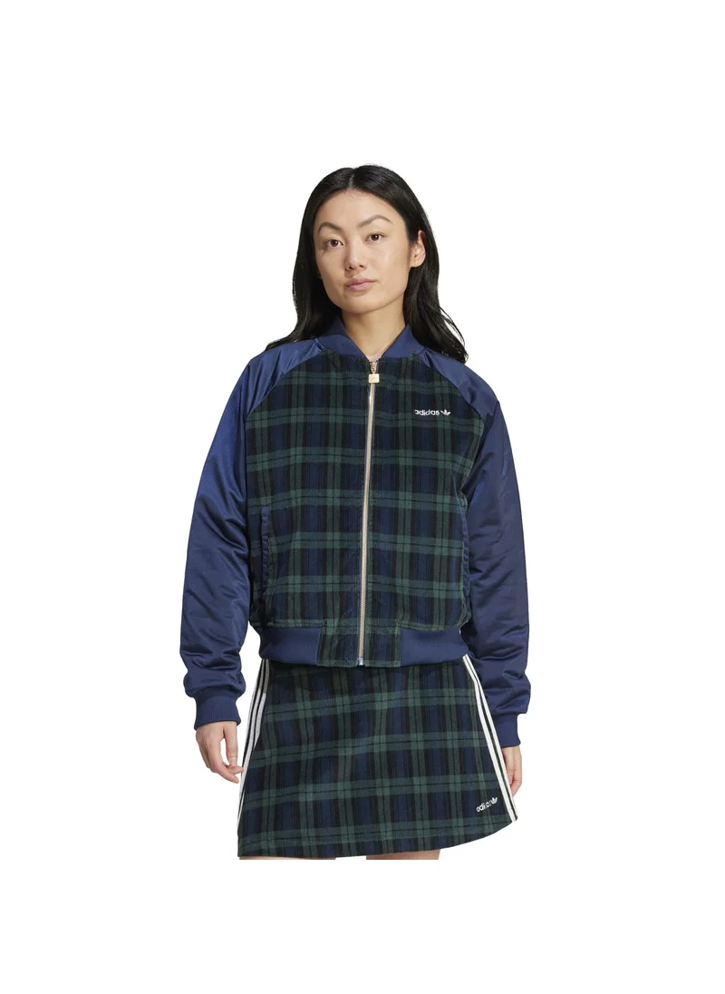 اديداس adidas TARTAN JACKET Blue Originals Women JACKETS
