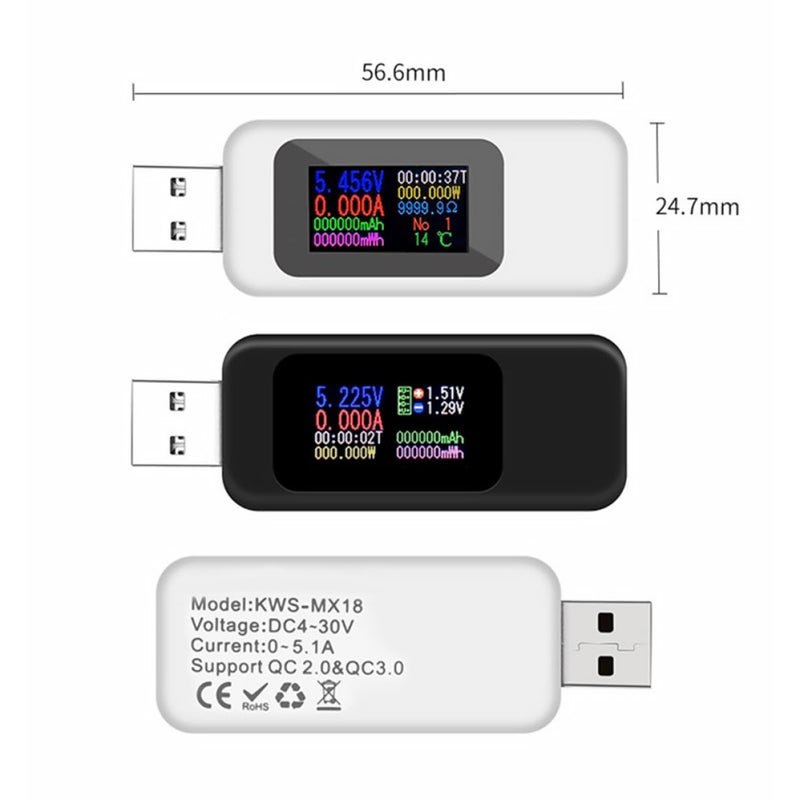 2pcs USB Voltage and Tester LCD Display for Accurate No Battery Included for Automotive Rv and - Image 2