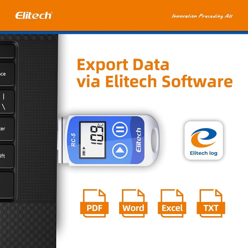 Elitech RC-5 USB Temperature Data Logger Recorder 32000 Points High Accuracy (5 Pack) - Image 2
