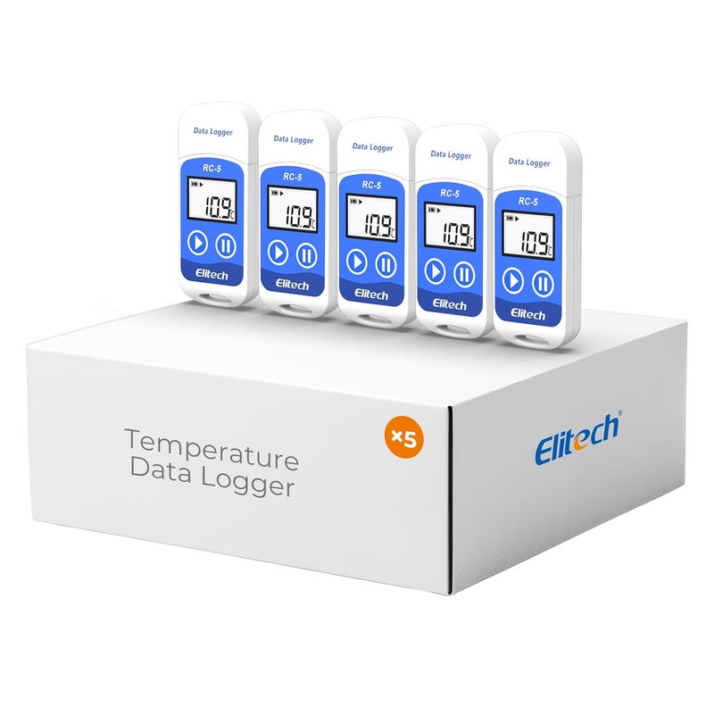 Elitech RC-5 USB Temperature Data Logger Recorder 32000 Points High Accuracy (5 Pack) - Image 1