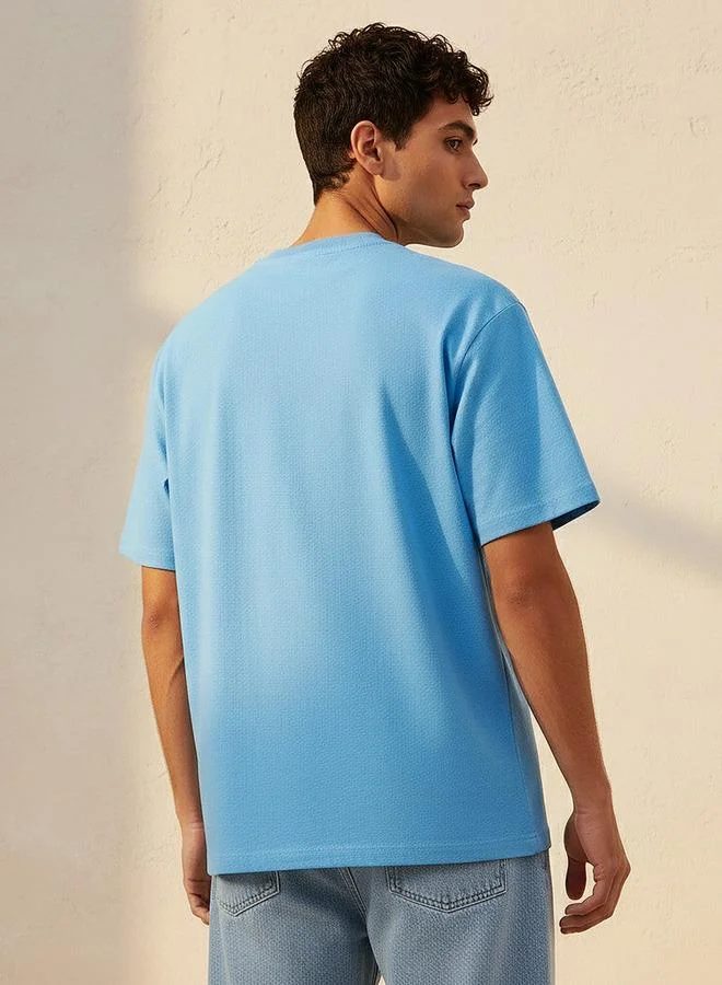 Splash FAV BLUE Men Regular Fit Crew Neck Short Sleeve T-shirt for Men | Best Price UAE