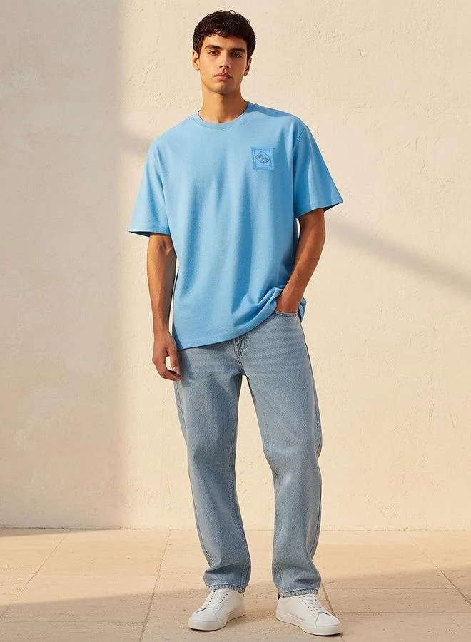 Splash FAV BLUE Men Regular Fit Crew Neck Short Sleeve T-shirt for Men | Best Price UAE