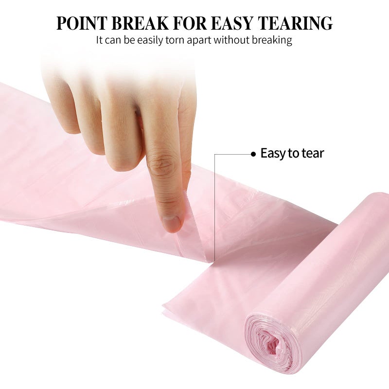 HDY 5 Rolls Small Trash Bags - 100 Counts Durable 4 Gallon Small Garbage Bags for home office kitchen Bathroom Bedroom Trash Can linersï¼ˆPinkï¼‰ - Image 2