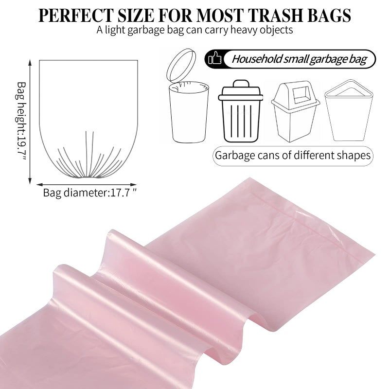 HDY 5 Rolls Small Trash Bags - 100 Counts Durable 4 Gallon Small Garbage Bags for home office kitchen Bathroom Bedroom Trash Can linersï¼ˆPinkï¼‰ - Image 3