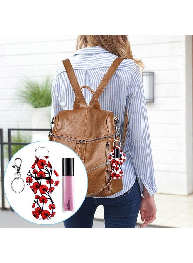Duufin 20 Pieces Chapstick Holder Keychains Bulk with 20 Pieces Metal Clip Cords Lipstick Holder Chapstick Keyring Holder - Image 5