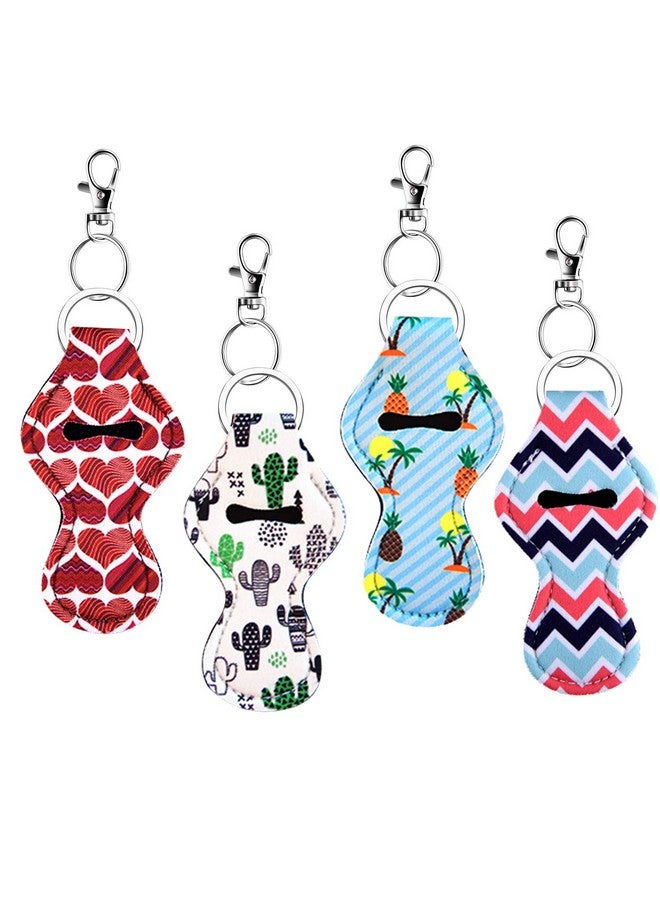 Duufin 20 Pieces Chapstick Holder Keychains Bulk with 20 Pieces Metal Clip Cords Lipstick Holder Chapstick Keyring Holder - Image 4