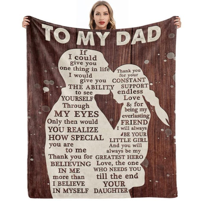 GIFTS FOR DAD FROM DAUGHTER TO MY DAD BLANKET BEST GIFT FOR FATHERS DAY BIRTHDAY CHRISTMAS VALENTINES DAY BDAY PRESENT IDEA FOR FATHER HUSBAND MEN HIM HEALING THOUGHTS THROW BLANKET 60X50