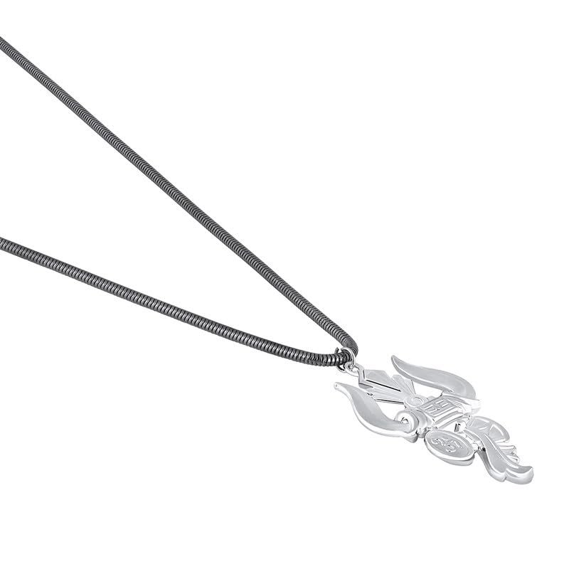 Mahi Lord Shiva Trishul & Damroo Pendant and 24 Inch Chian for Men (PAPS1101894PR) - Image 4