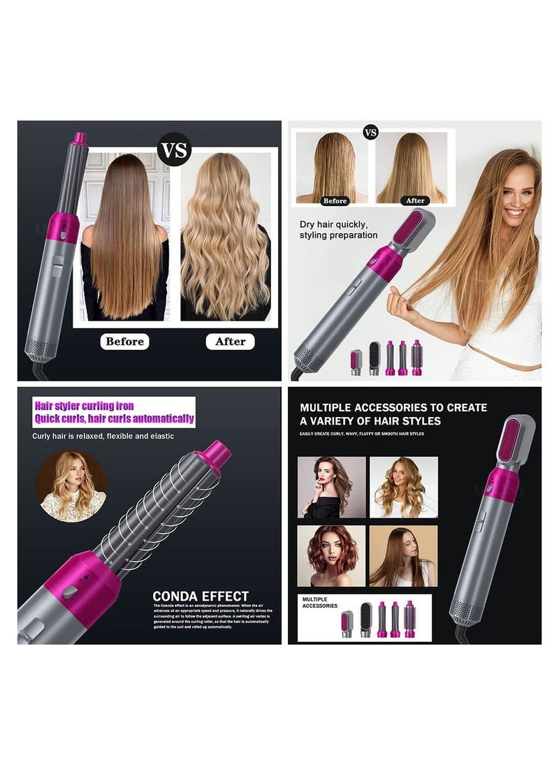 5 in 1 Hot Air Styler Electric Blow Dryer Comb Curling Wand Detachable Negative Ion Straightener Hair Brush - Image 3