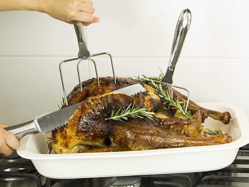 i Kito Stainless Steel Turkey Lifter,Set of 2 Heavy Roasted Turkey Meat Forks For Thanksgiving - Image 3