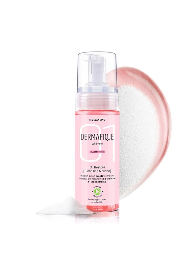 Dermafique pH Restore Foaming Mousse – 150ml, Gently Remove Impurities, Ultra Mild Foaming Face Cleanser | Soap, Paraben & Alcohol Free | Dermatologist Tested Face Wash - Image 3