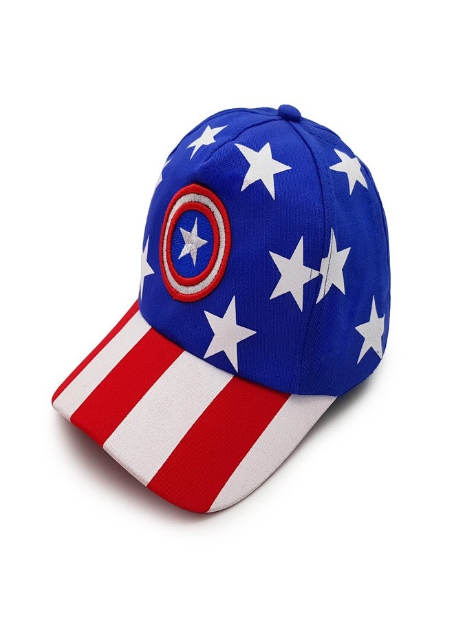 VRITRAZ Polyester Cartoon Character Printed Little Baseball Cap for Kids, Baby Girls and Boys 3-12 Years (Blue) - Image 1