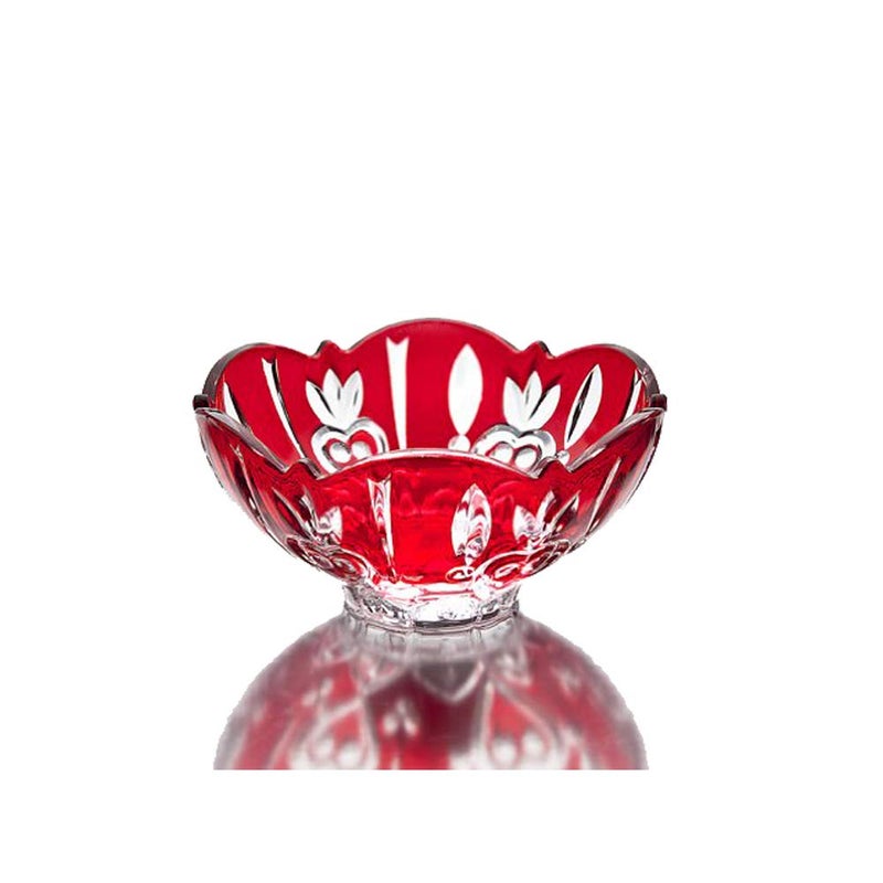 STUDIO SILVERSMITHS Crystal Candy Dish Bowl Red