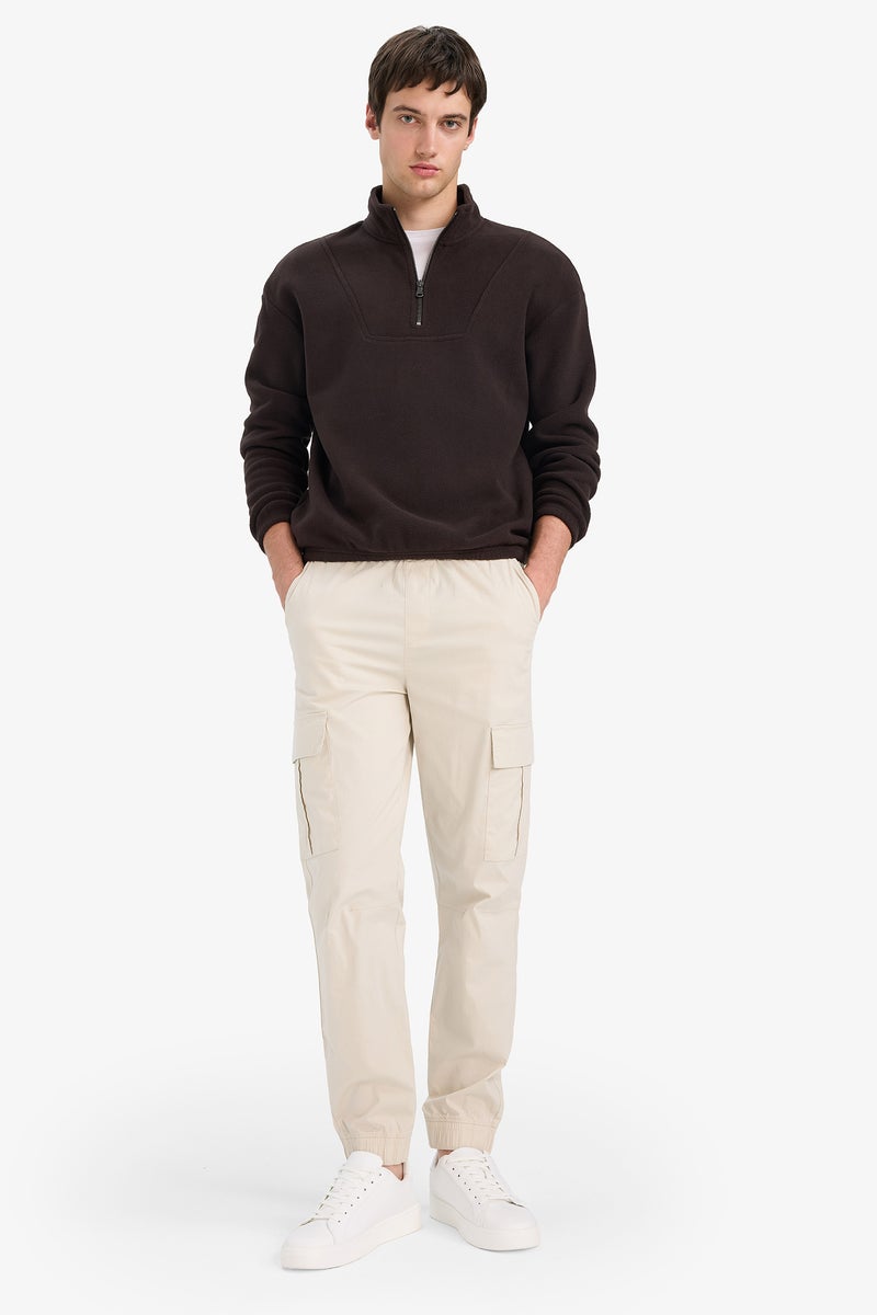 DeFacto Brown Man Boxy Fit Printed Long Sleeve Sweatshirt Casual - Image 3