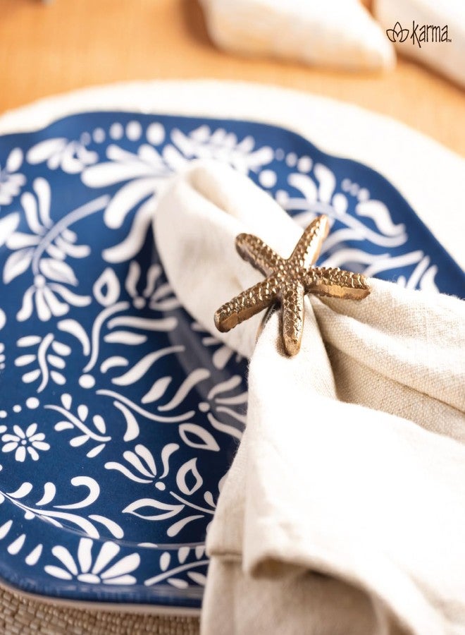Karma, Gold Napkin Holder Set of 4, Napkin Ring for Home and Kitchen Décor, Starfish - Image 5
