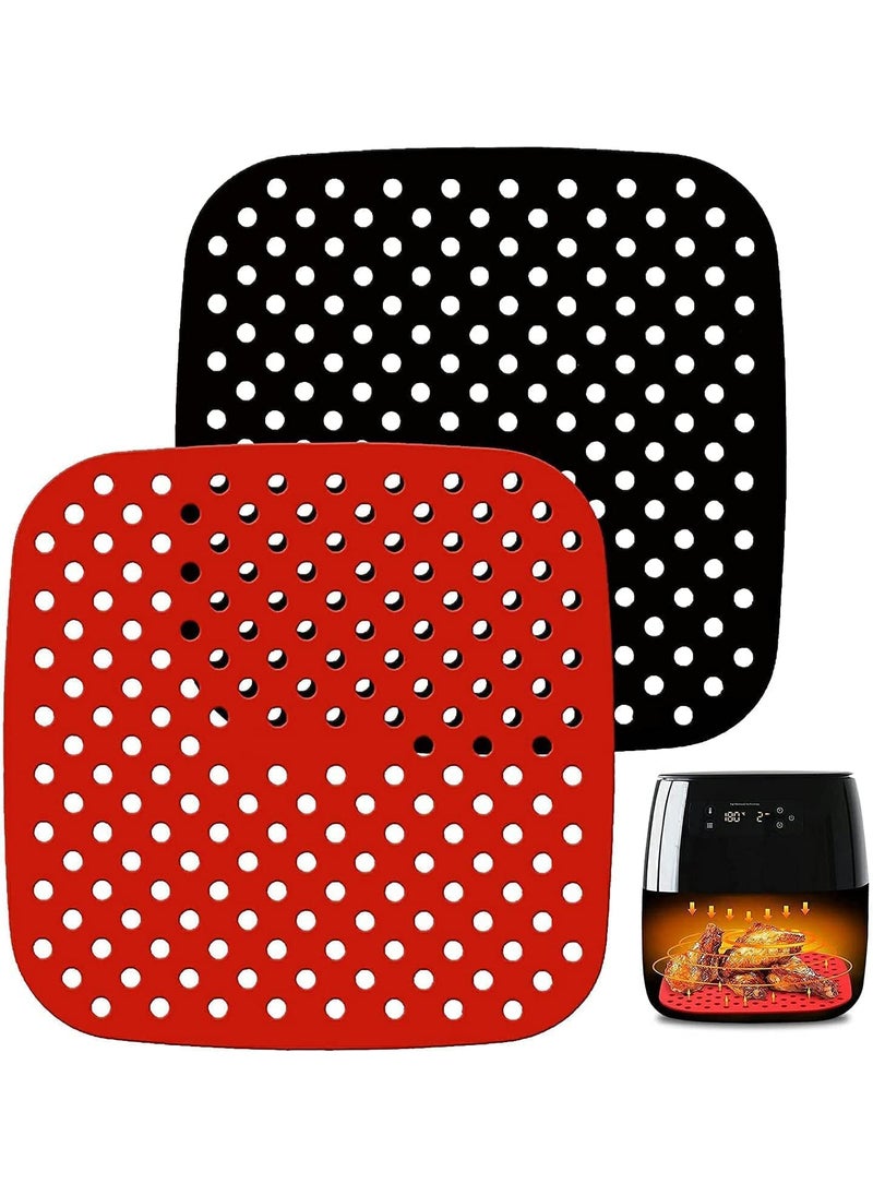 Gopinath Autolink - Gopinath Autolink Air Fryer Silicone Liner Reusable Silicone Air Fryer Mats NonStick for Air Fryer Basket Replace Parchment Easy Clean Porous Multi Color 2 pcs Square Silicone Sheet - Image 1