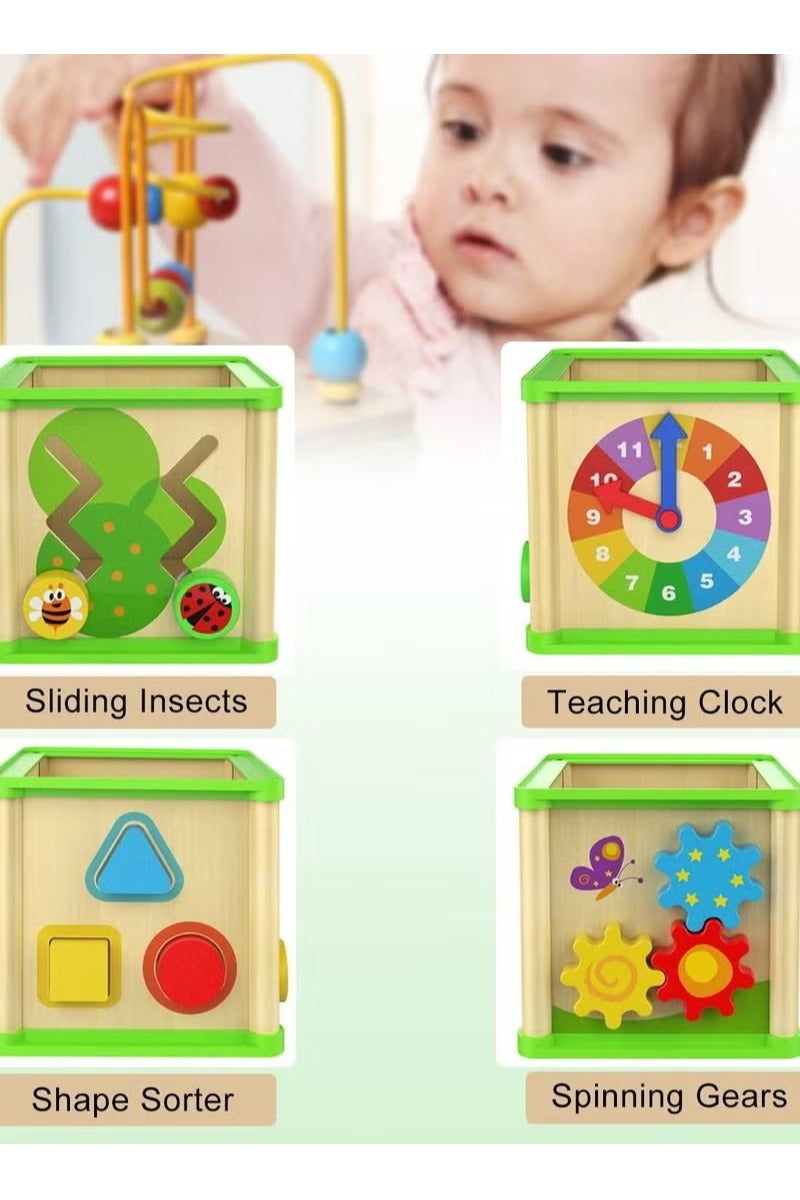 Multifunctional Fun Educational Wooden Educational Toy Bead Box Design For Kids 16x30x16cm - Image 3