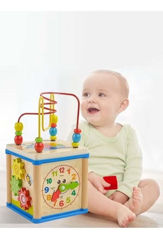 Multifunctional Fun Educational Wooden Educational Toy Bead Box Design For Kids 16x30x16cm - Image 2