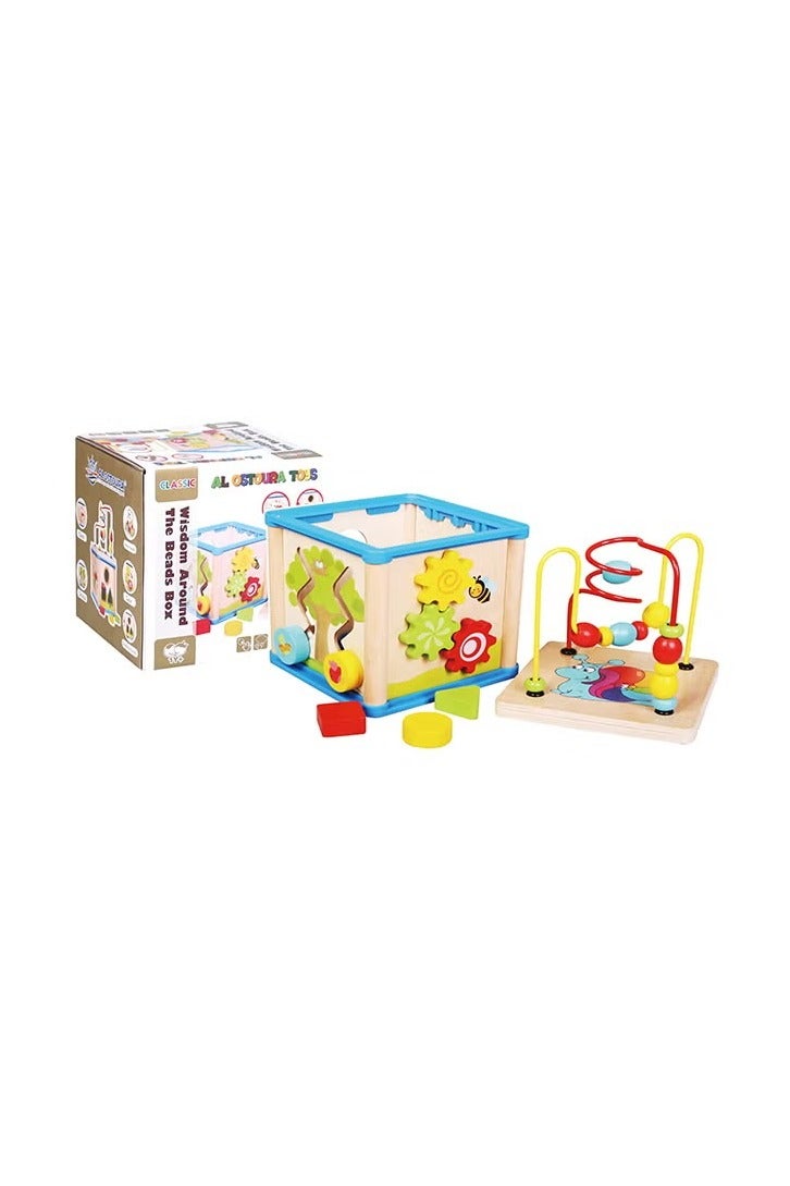 Multifunctional Fun Educational Wooden Educational Toy Bead Box Design For Kids 16x30x16cm - Image 4