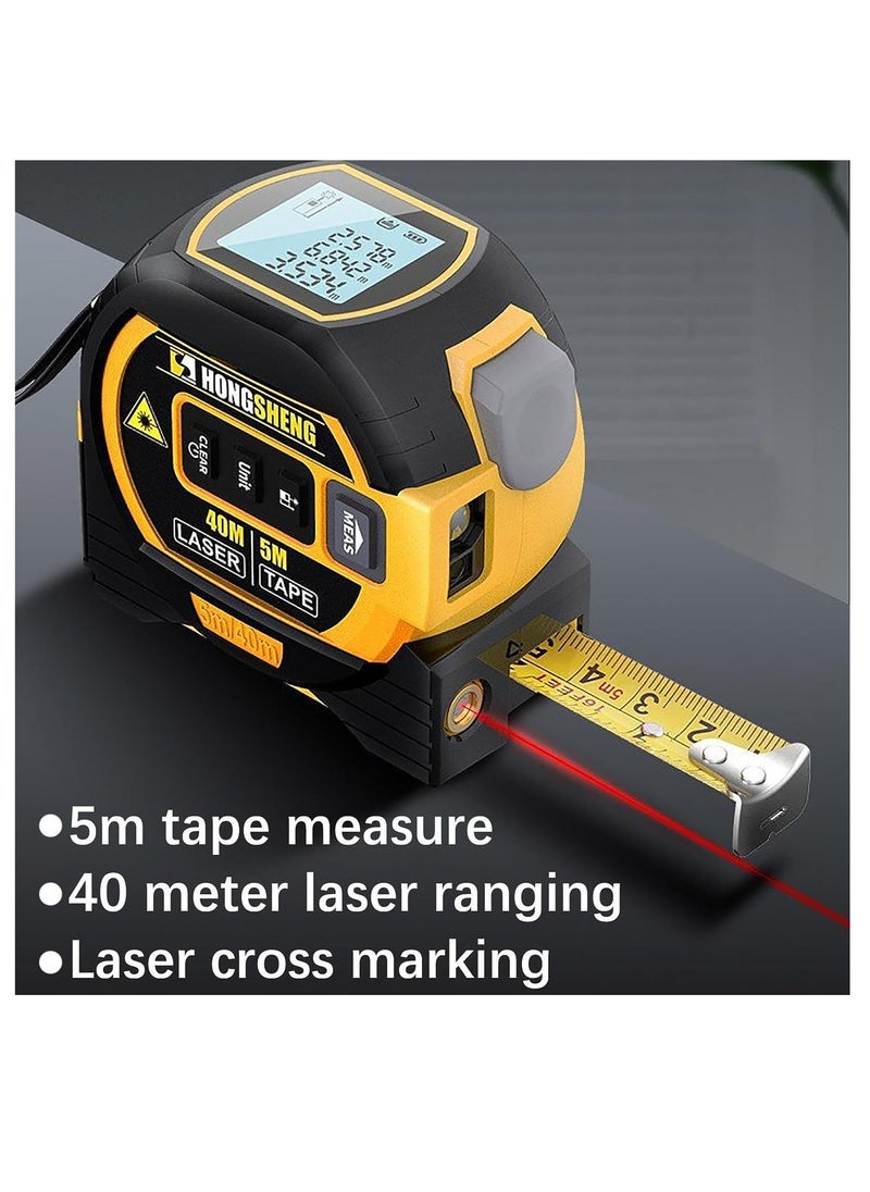 هونج شينج - Measurin Sight 3 في 1 قياس شريط الليزر بالأشعة تحت الحمراء ، أداة قياس الليزر 60M ، قياس شريط الليزر بالأشعة تحت الحمراء المحمول 3 في 1 ، شريط قياس رقمي إلكتروني محمول مع شاشة LED - Image 1