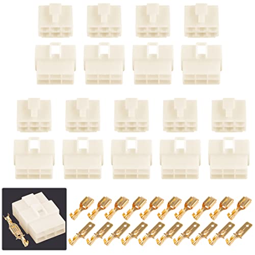 Glarks 280Pcs 6.3mm 6 Pin Way Electrical Automotive Wire Connector Male Female Socket Plug and Terminals Kit for Motorcycle, Bike, Car, Boats (20Set 6.3mm 6P) - Image 1